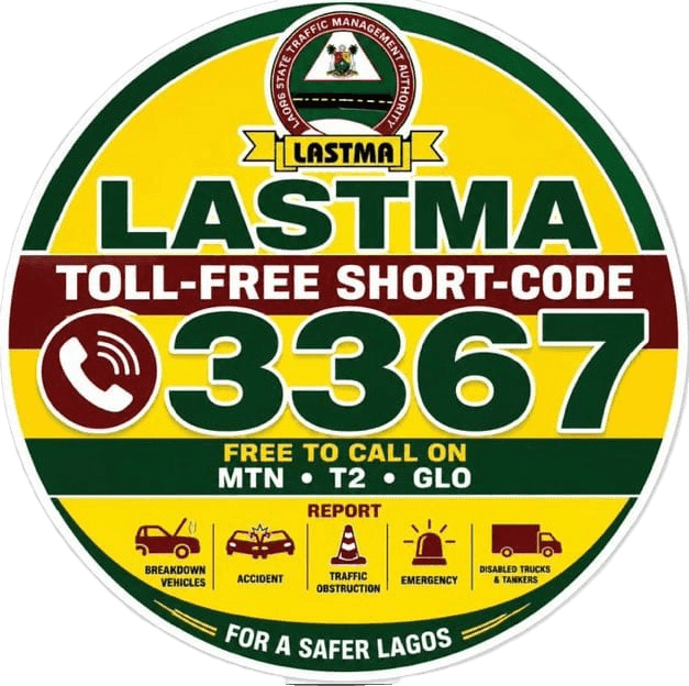 LASTMA toll free short code 3367, free to call on MTN, T2 and Glo for a safer Lagos